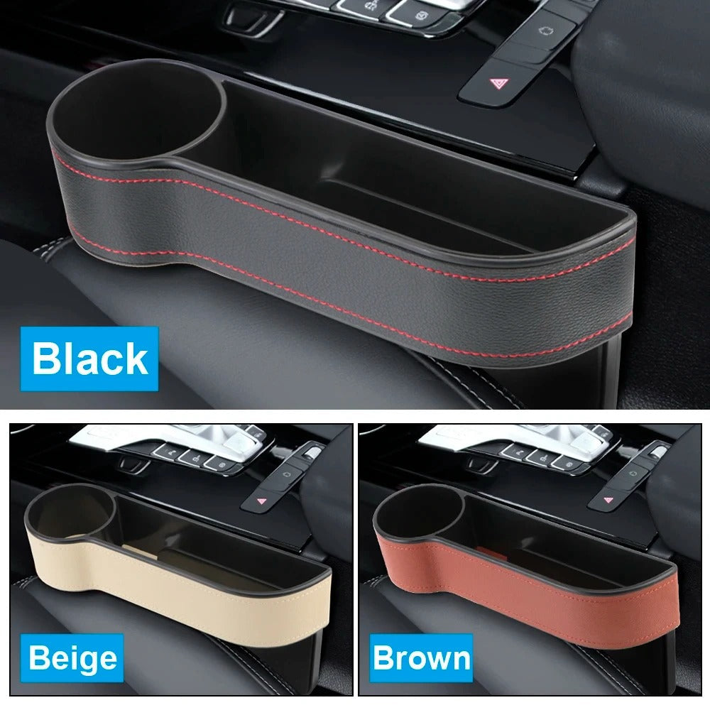 Leather Car Seat Gap Storage Box - Universal Seat Gap Slit Box (Set of 2)