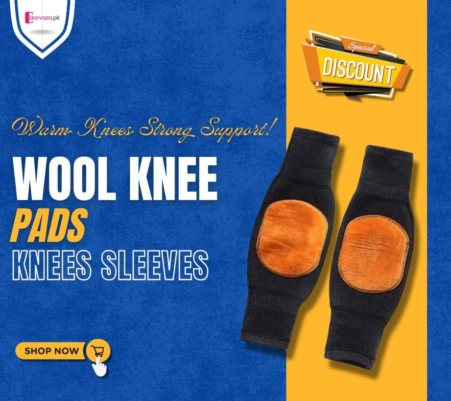 2 Pcs Warm Wool Knee Pads