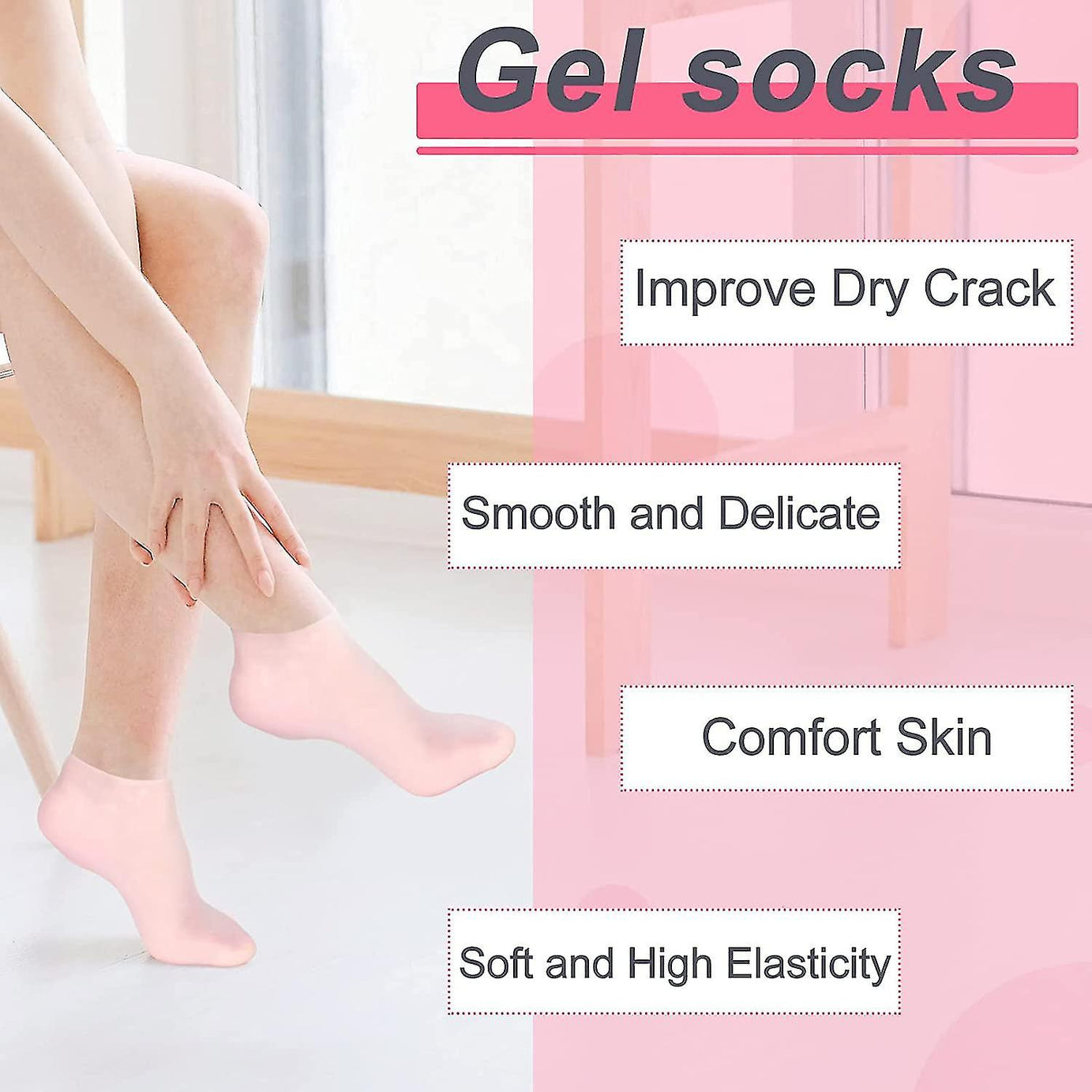 Silicone Moisture Socks For Foot care(Buy 1 Get 1 Free)