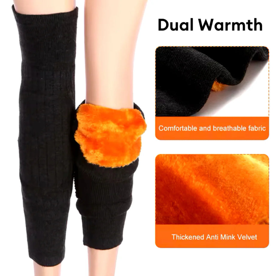 2 Pcs Warm Wool Knee Pads