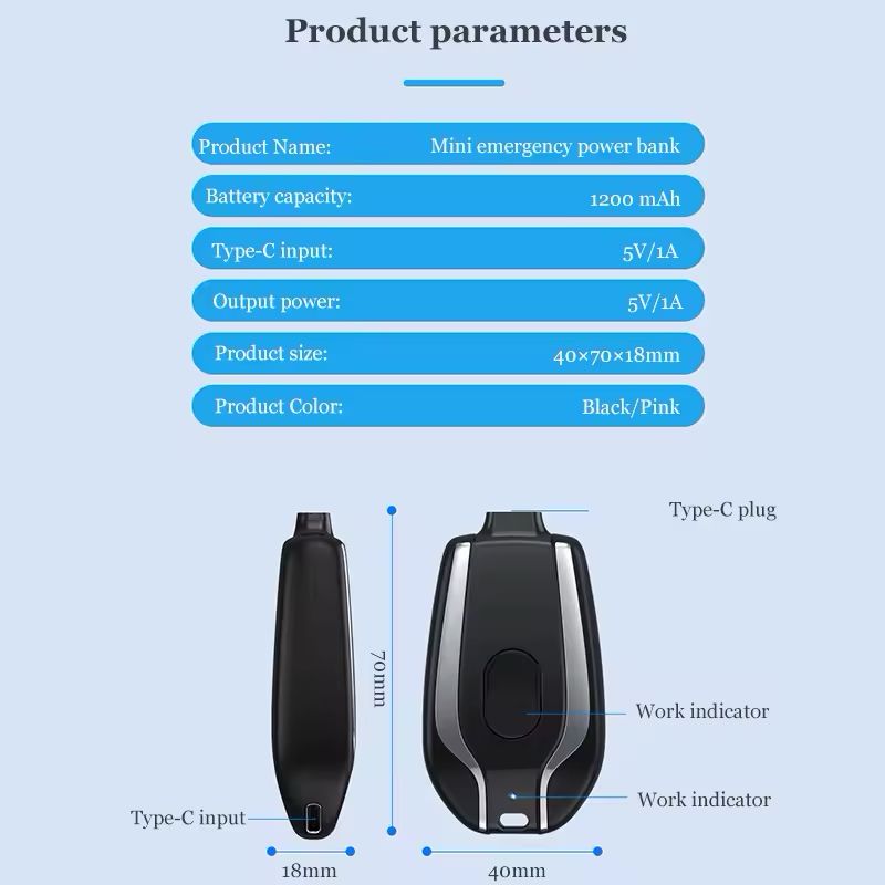 Keychain Portable Charger Power Bank